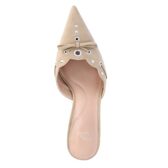 Time and Tru Women's Studded Kitten Heel Memory Foam Mules Size 9 - Picture 2 of 6